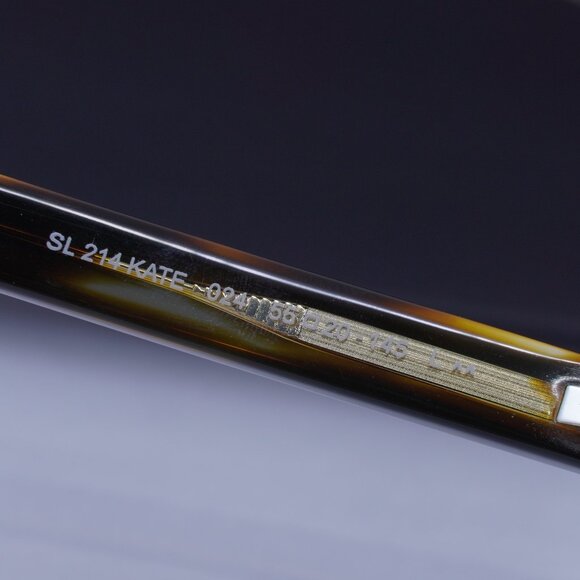 Saint Laurent SL214 KATE 024 Cat Eye Sunglasses - Striped Havana/Grey - Picture 6 of 11